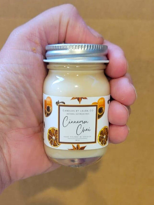 2 oz Mini Mason Cinnamon Chai Soy Jar Candle