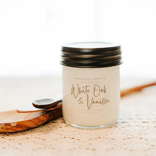 White Oak & Vanilla 8 oz Jar Candle