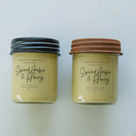 Spiced Amber & Honey 8 oz Jar Candle