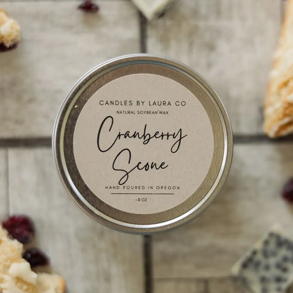 Cranberry Scones 8 oz Tin Candle