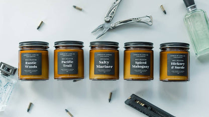 9 oz Hickory and Suede Soy Amber Jar Candle