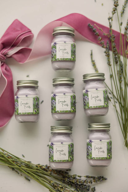 2 oz Mini Mason Lavender Fields Soy Jar Candle