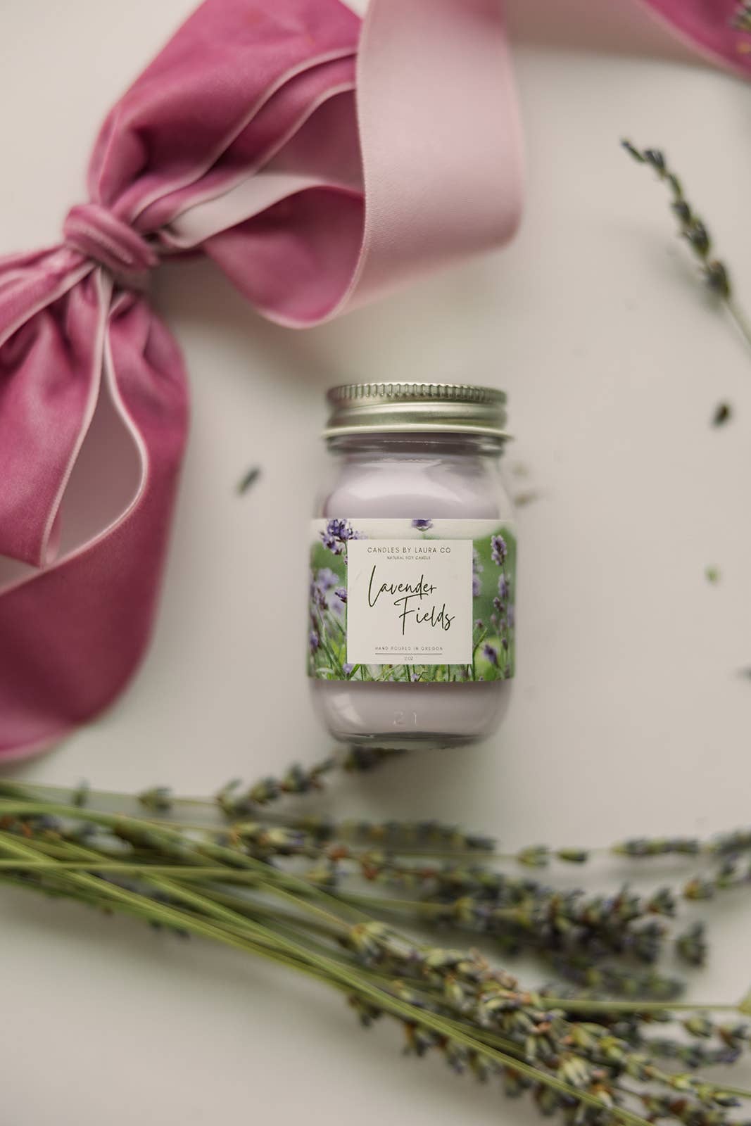 2 oz Mini Mason Lavender Fields Soy Jar Candle
