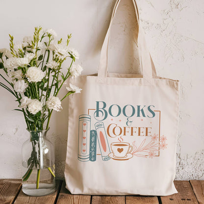Coffee and Books Canvas Tote Bag