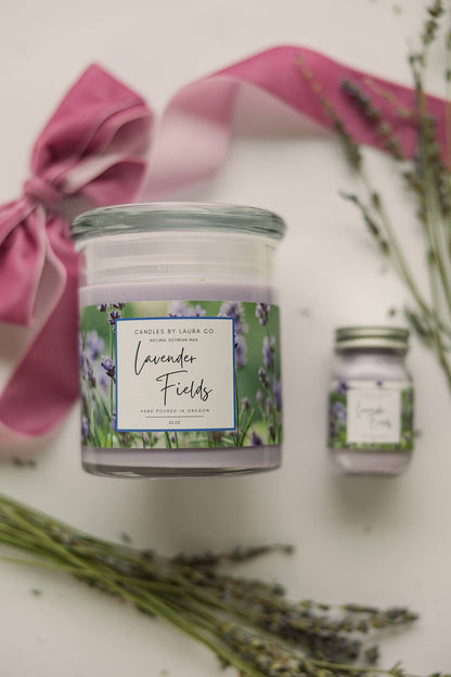 2 oz Mini Mason Lavender Fields Soy Jar Candle