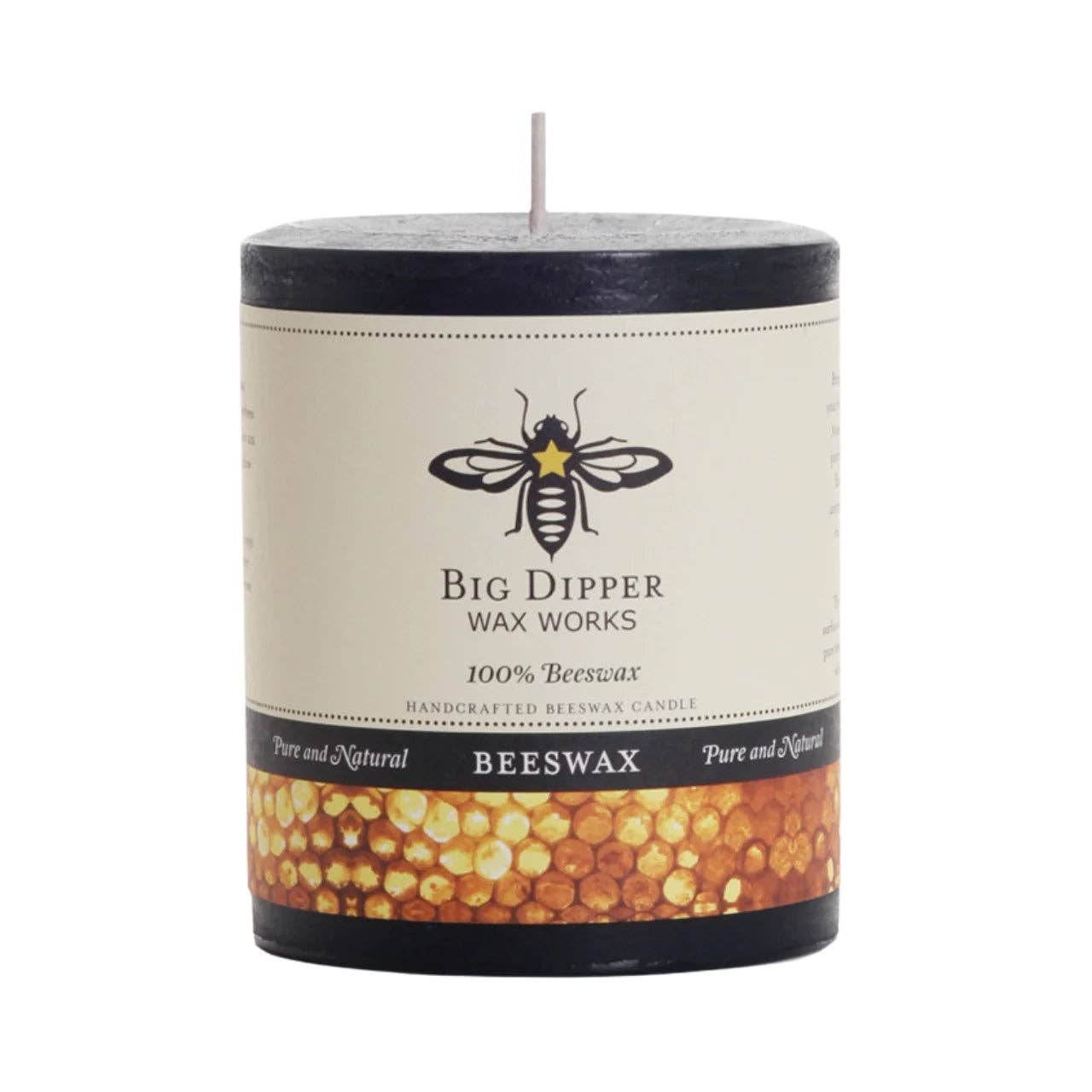 Pillar Candles – 100% Pure Beeswax – Med-Sized 3" x 3.5"