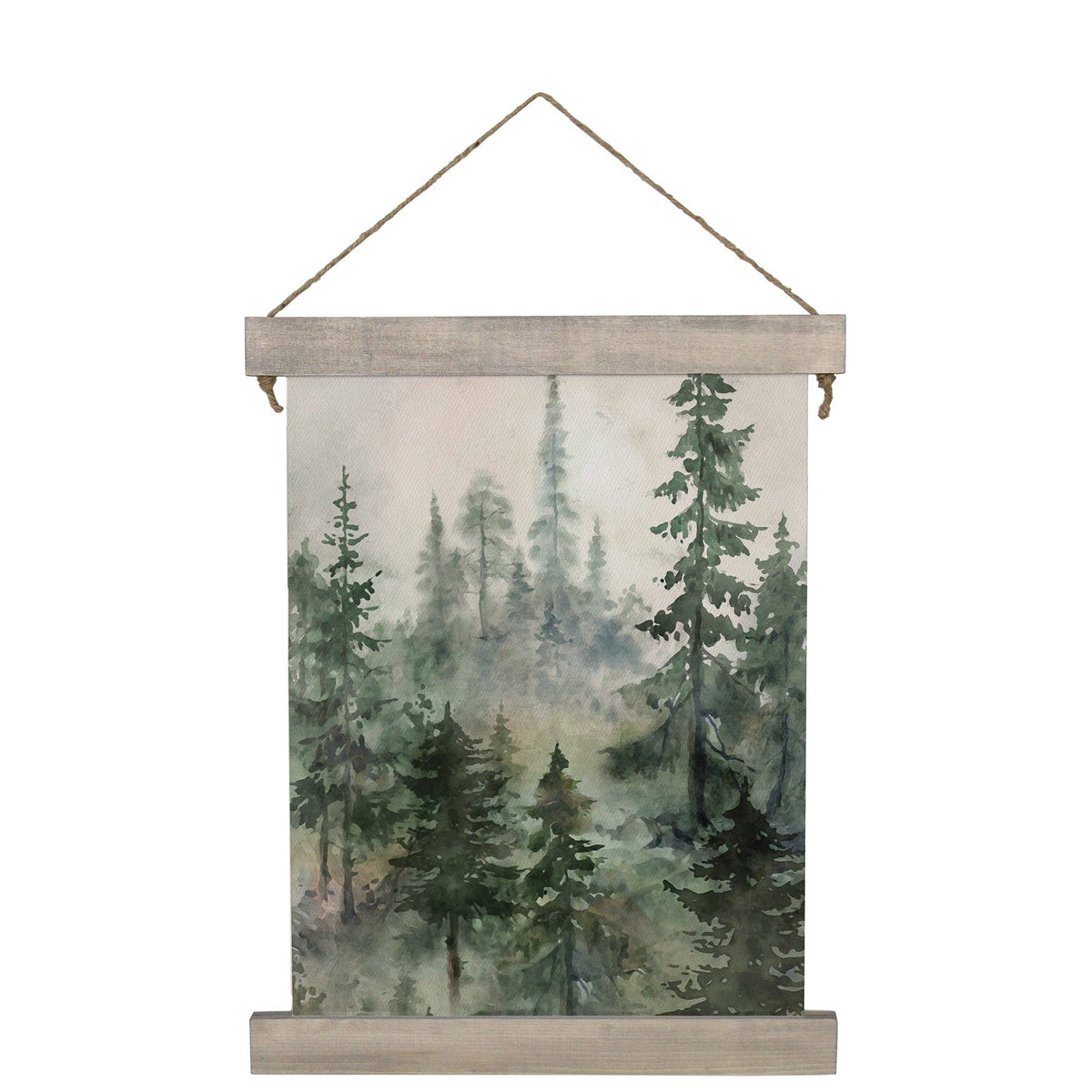 Misty Watercolor Trees - Hanging Canvas