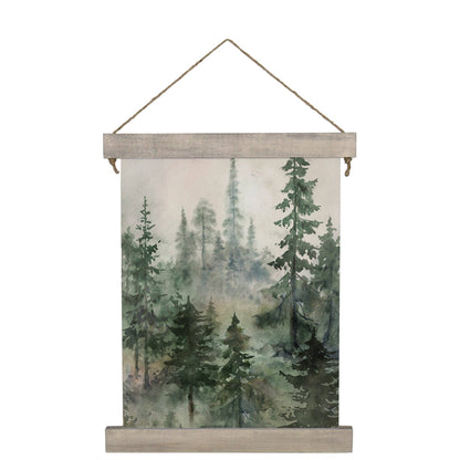 Misty Watercolor Trees - Hanging Canvas