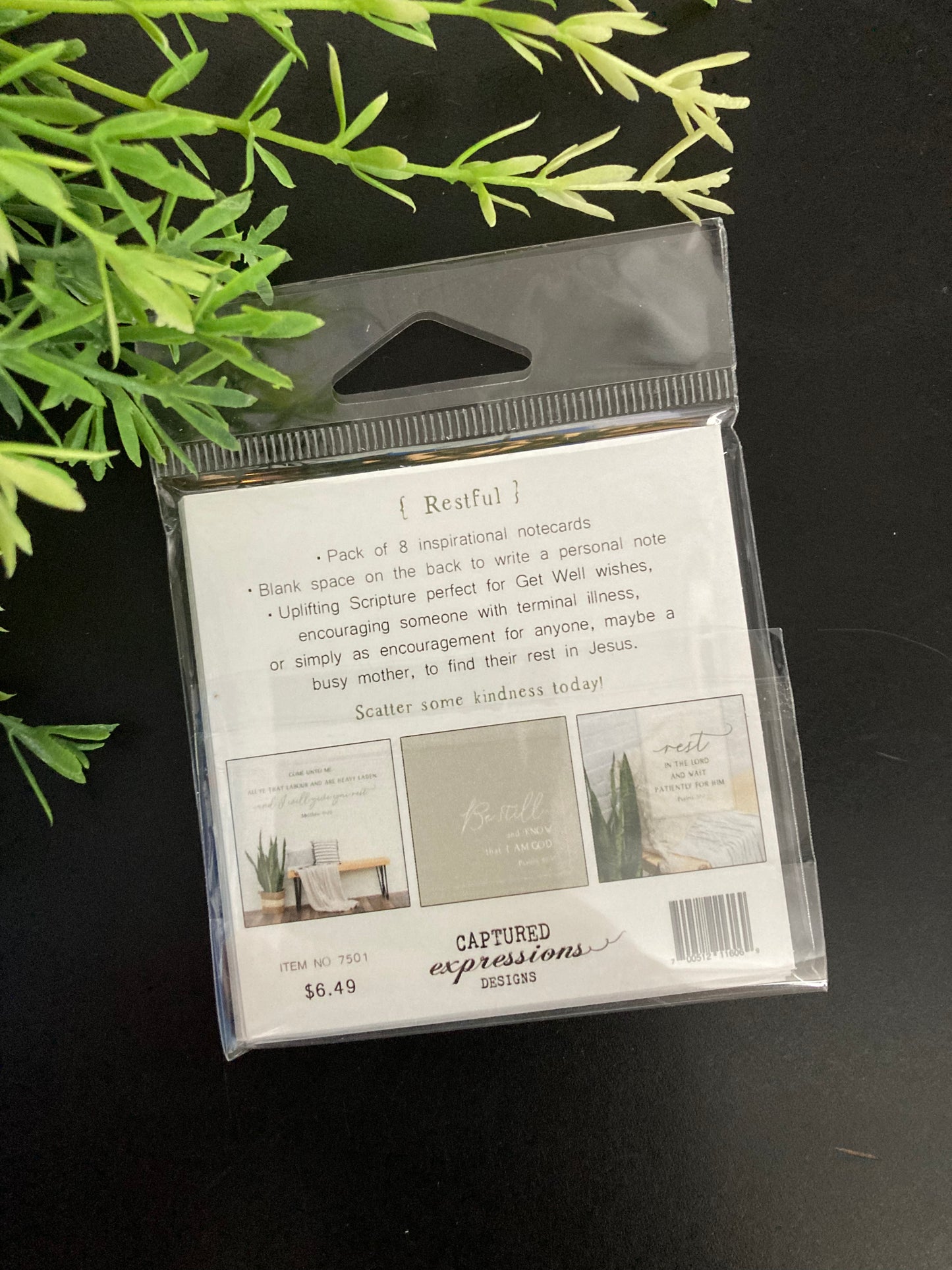 Inspirational Notecards - Restful (Pack of 8)