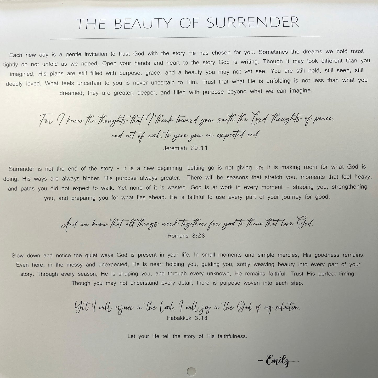 2027 The Beauty of Surrender Calendar