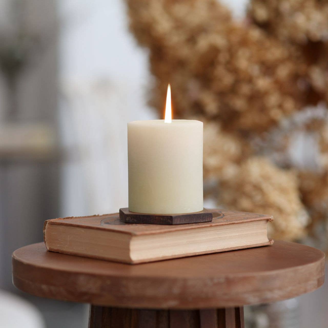 Pillar Candles – 100% Pure Beeswax – Med-Sized 3" x 3.5"