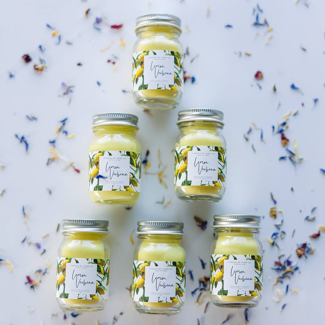 2 oz Mini Mason Lemon Verbena Soy Jar Candle
