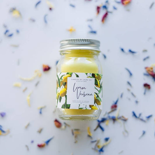2 oz Mini Mason Lemon Verbena Soy Jar Candle