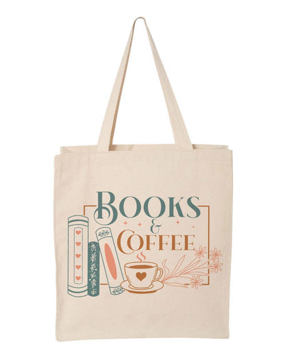 Coffee and Books Canvas Tote Bag