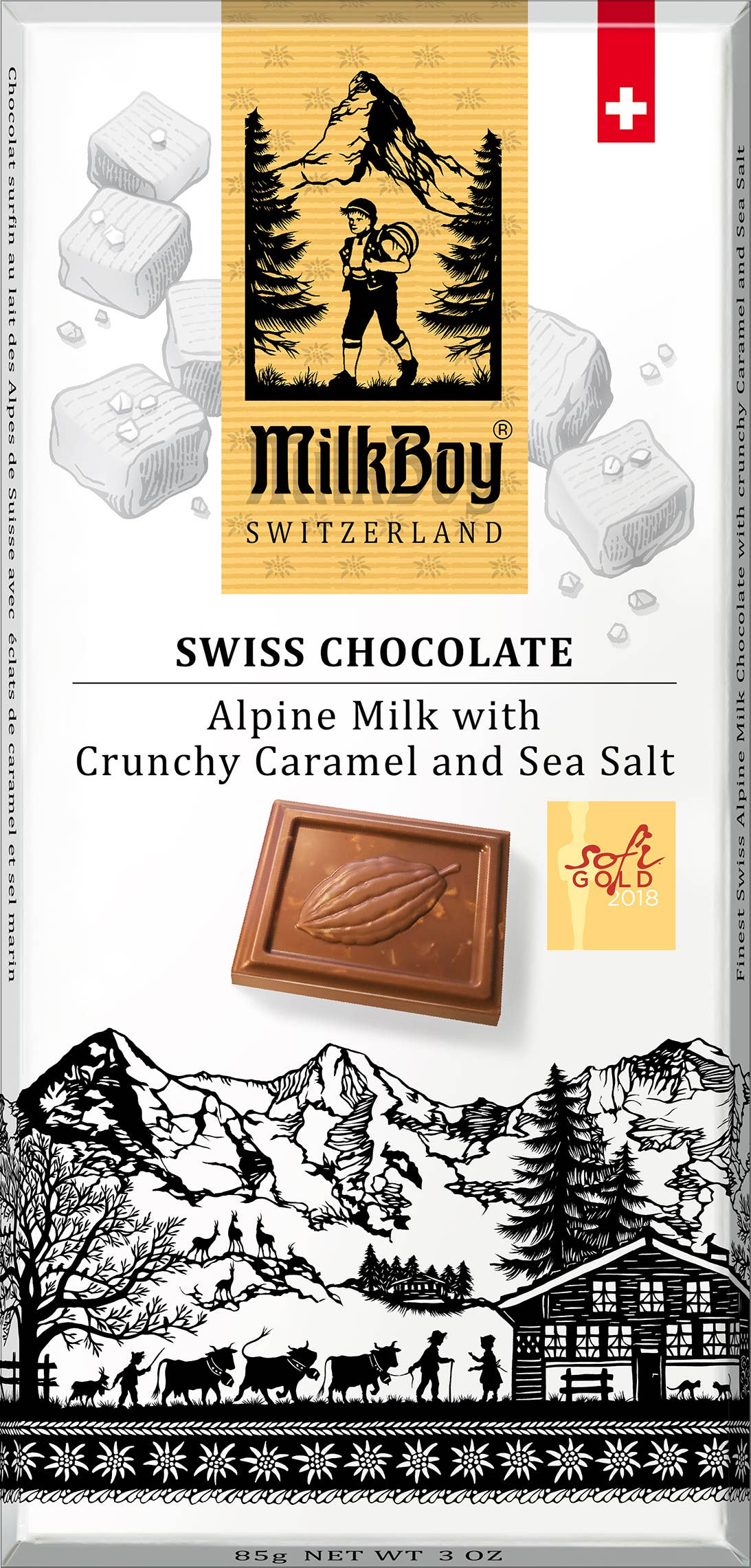 Alpine Milk Chocolate with crunchy Caramel & Sea Salt