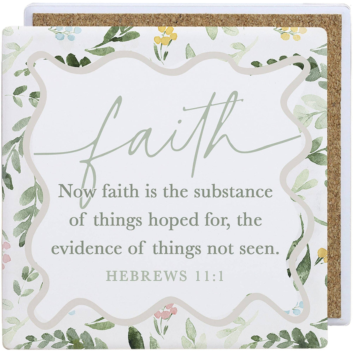 Faith Hebrews 11:1 - Creamic Coaster Squares