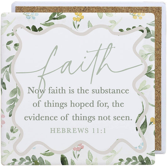 Faith Hebrews 11:1 - Creamic Coaster Squares