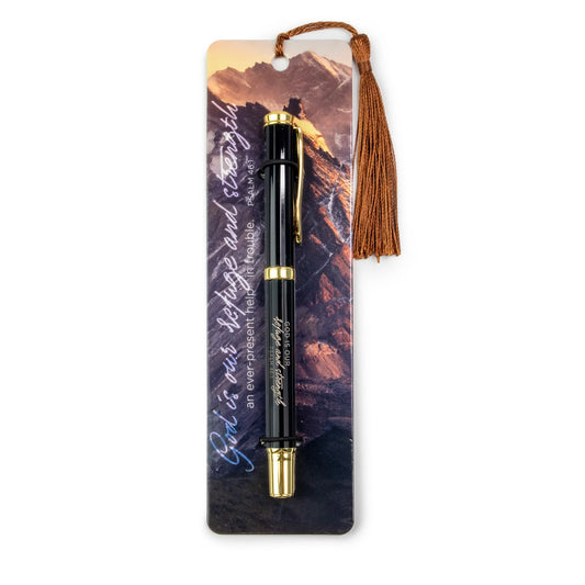 Tasseled Bookmark & Pen Set - Refuge and Strength