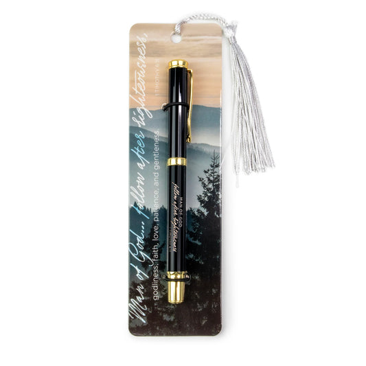 Tasseled Bookmark & Pen Set - Man of God