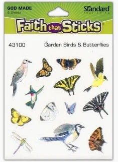 Faith that Sticks Stickers - Garden Birds and Butterflies